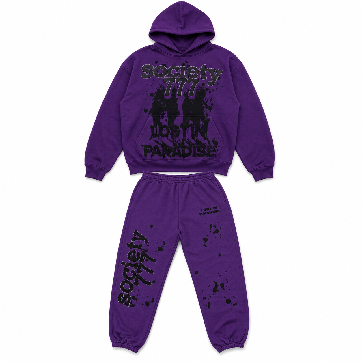 Society Purple Rhinestone Sweatsuit