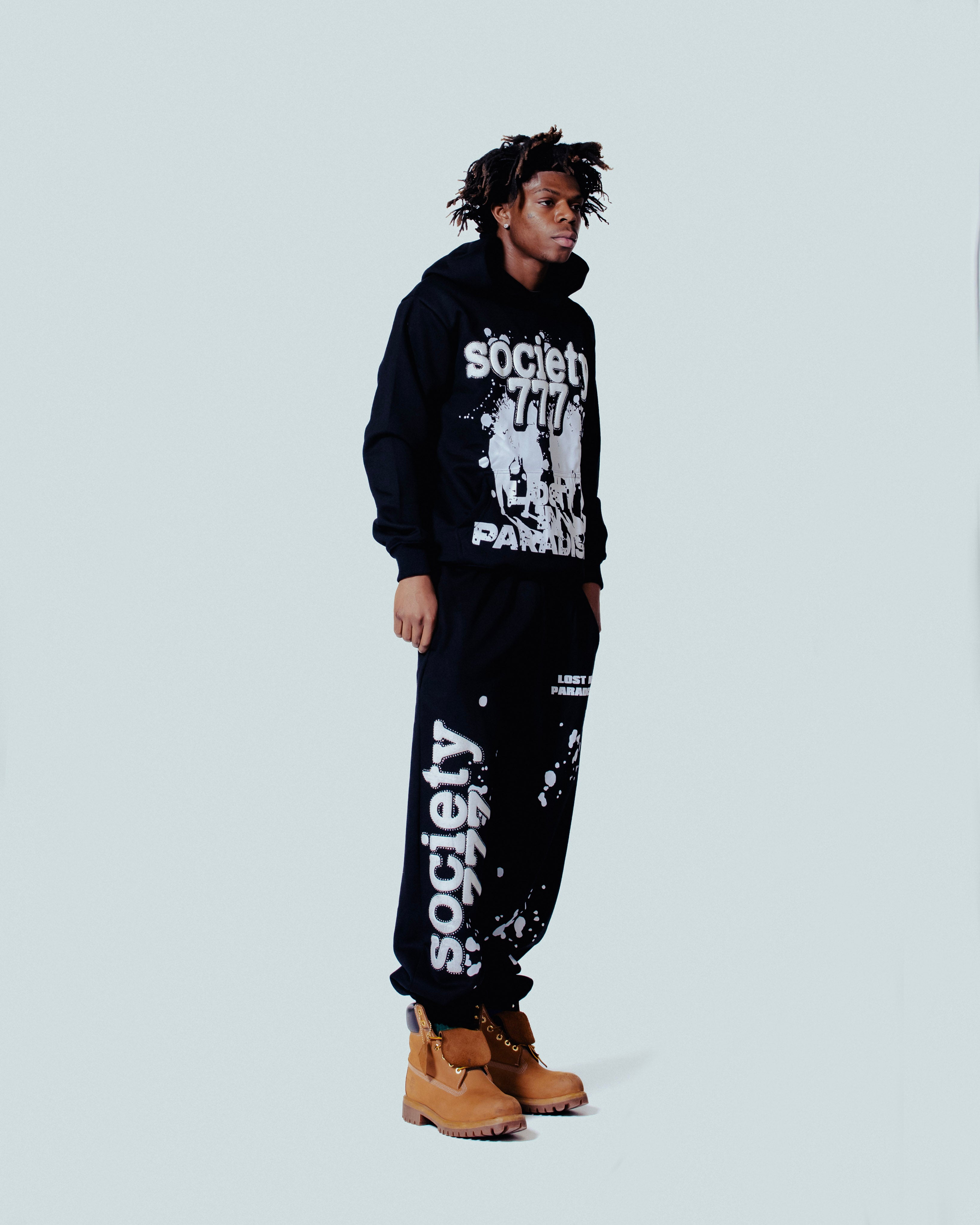 Society Black Rhinestone Sweatsuit